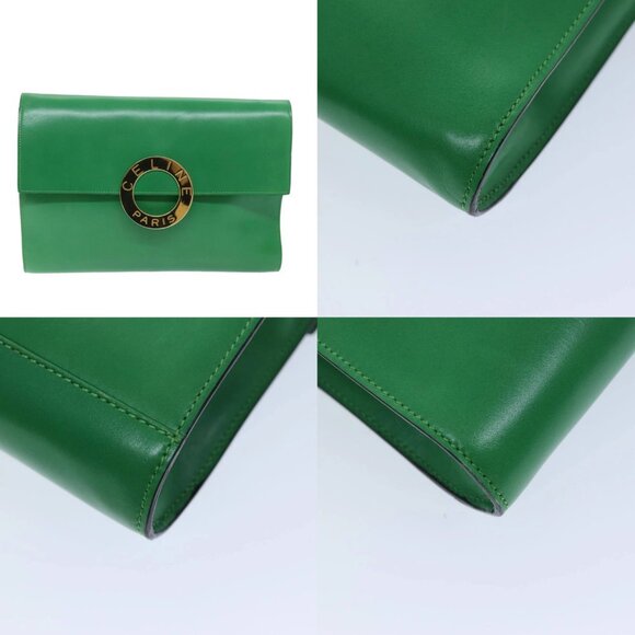 CELINE Shoulder Bag Leather Green Auth 75227AV - Picture 14 of 15